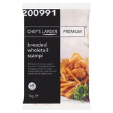 Chefs Larder Premium Breaded Wholetail Scampi 1kg  Adomoo